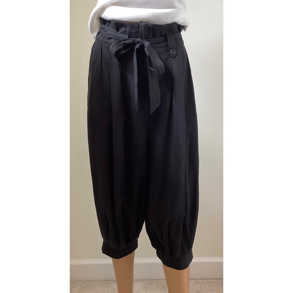 Twenty One Black High Rise pleated belted harem pant M